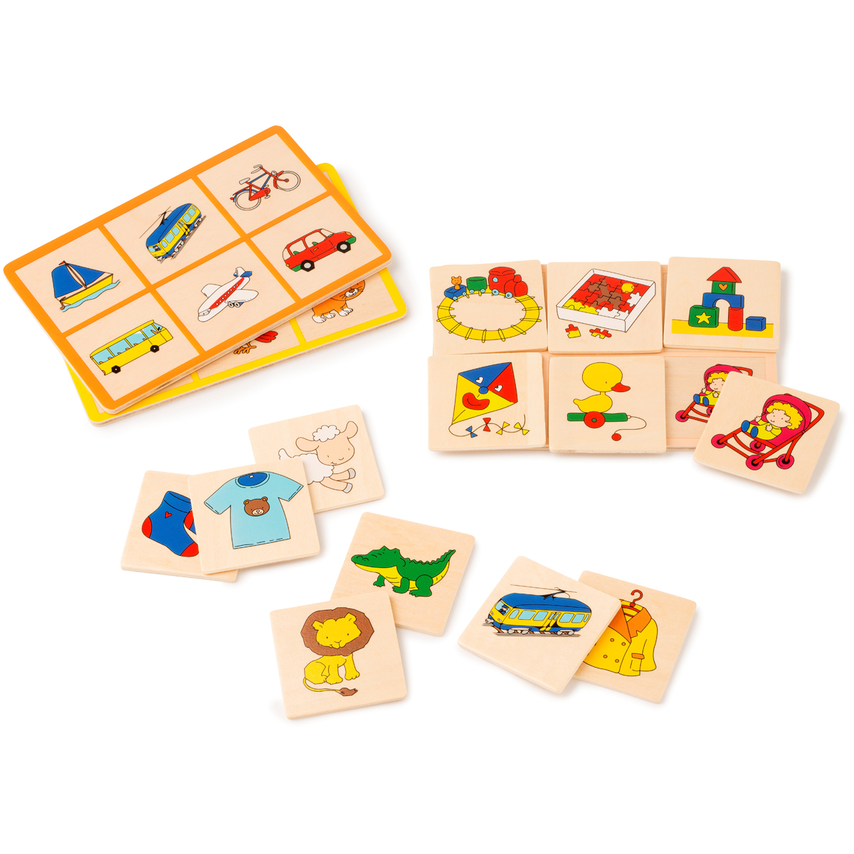 Spielkarten, Kinderpuzzle, Puzzlespiel, Tierbilder, Transportmittel