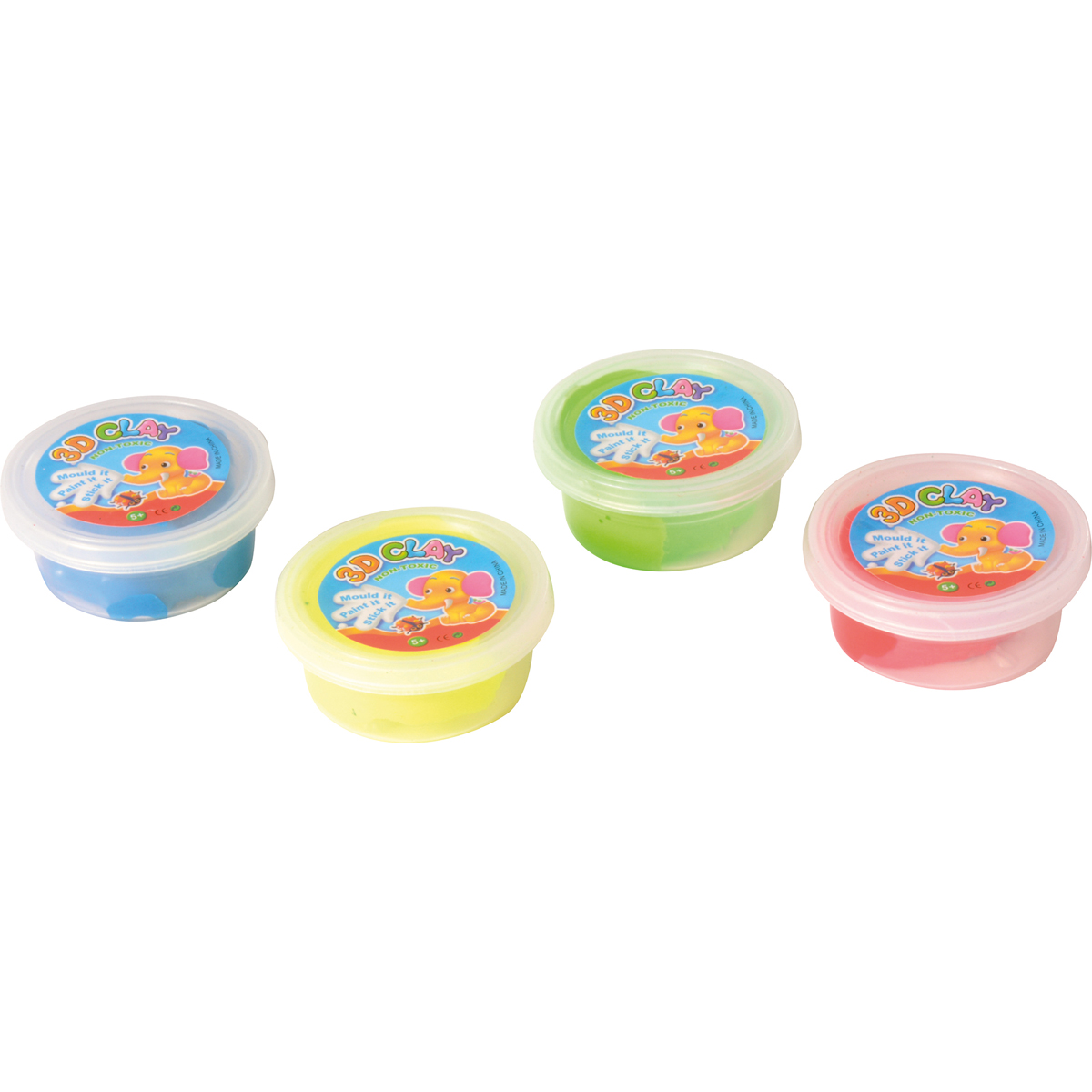 3D clay, Knetmasse, Farbig, Mini-Töpfchen, Spielzeugset