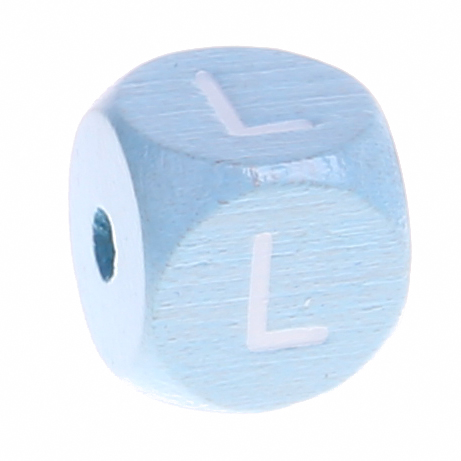 Letter beads baby blue 10x10mm L 604 in stock 