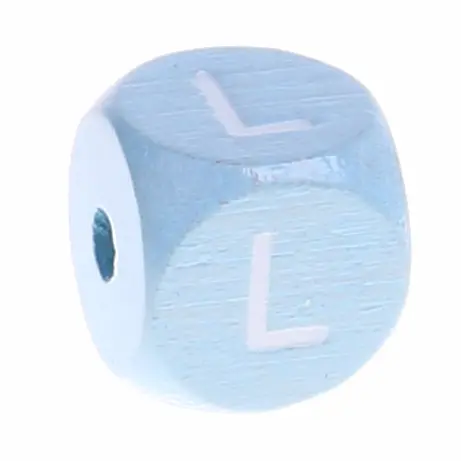 Letter beads baby blue 10x10mm L 636 in stock 