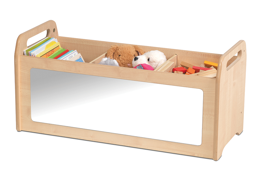 Holz-Spielzeugkiste, Aufbewahrungskiste, Spiegelverkleidung, Bücherregal/Spielzeug, Holz, Kinderbettkasten, Holzkiste, Spiegel, Sortierkasten, Spielzeug, Kinderbett-aufbewahrung, Holzbox, Spiegel an Front, Spielzeugbox, Aufbewahrungsschale