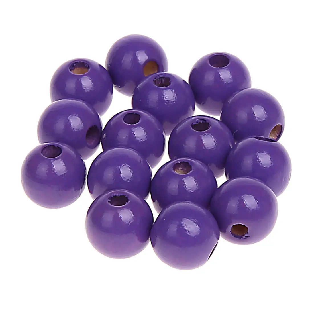 Wooden beads 10mm - 50 pieces purple 222 in stock 