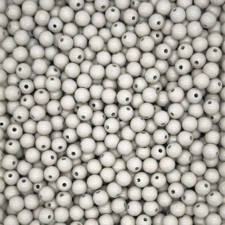 Pastellfarben Holzperlen 10mm • 50 Stück lichtgrau 104 auf Lager