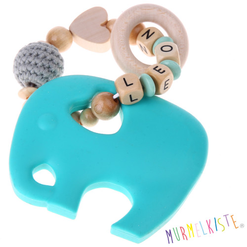 Craft set teething ring elephant light turquoise