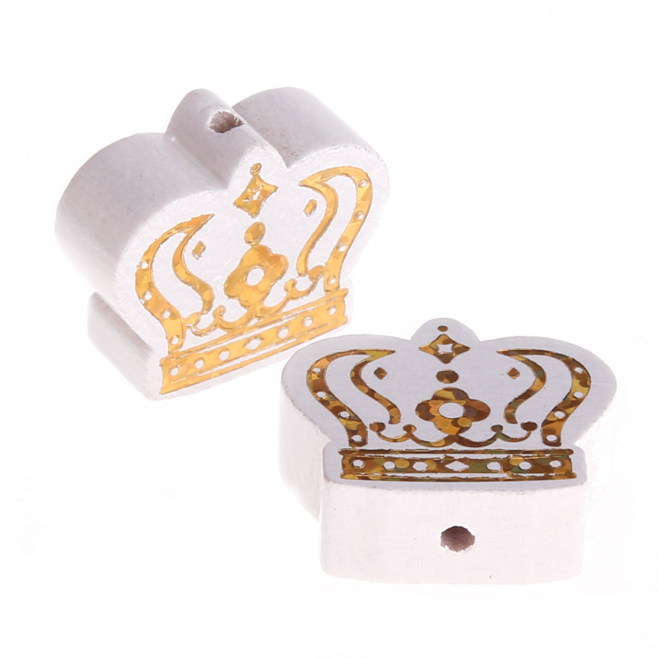 Motif bead royal crown gold glitter