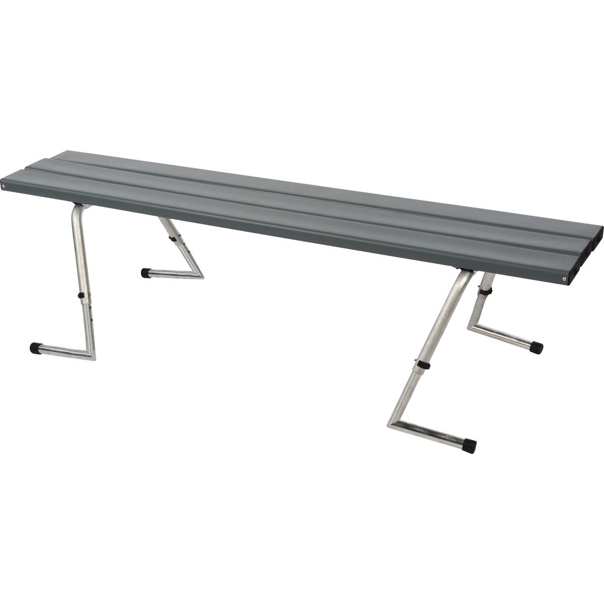 Bankettbank, Schulbank, Sitzbank, Metallrahmen, Grau