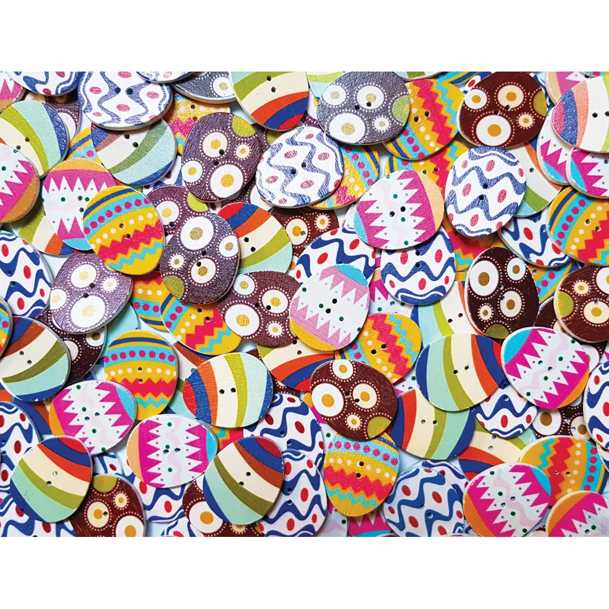 Ostereier, Knöpfe, bunt, Mustertiere, Lackierte Scheiben, ostern, knöpfe, dekoration, konfetti, bunt