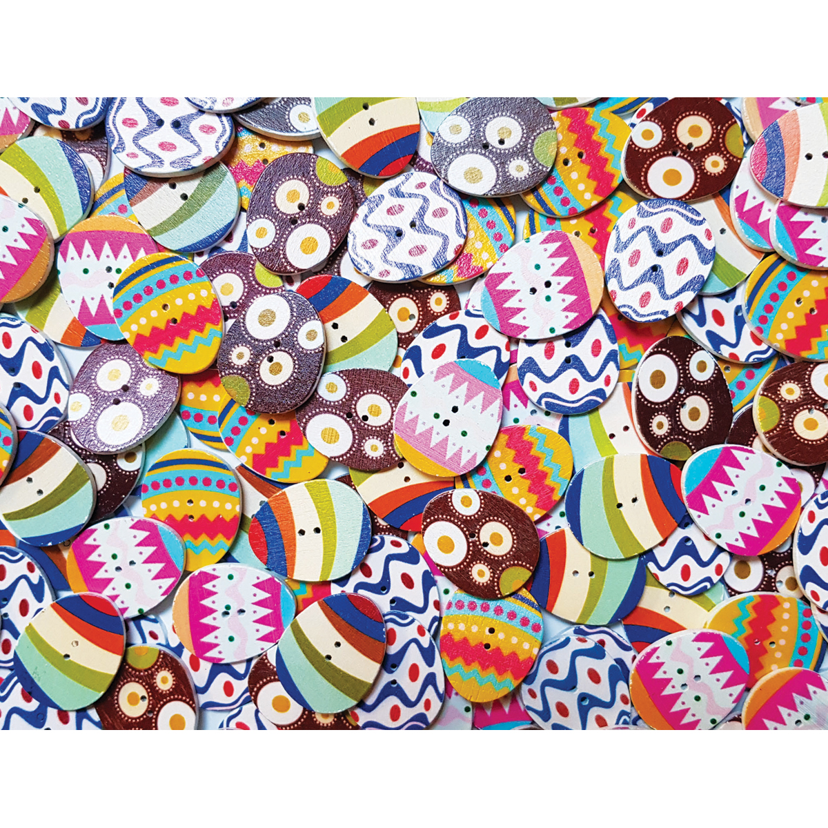 Ostereier, Knöpfe, bunt, Mustertiere, Lackierte Scheiben, ostern, knöpfe, dekoration, konfetti, bunt