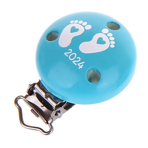 Pacifier clip baby feet 2024 light turquoise 8 in stock 