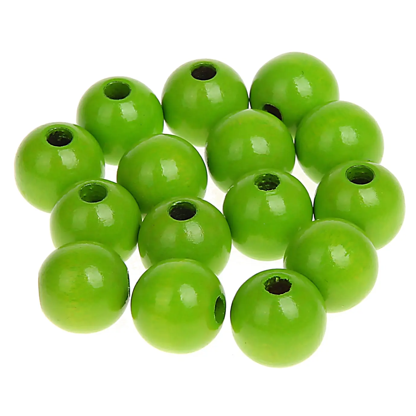 Holzperlen 12mm • 25 Stück gelbgrün 108 auf Lager