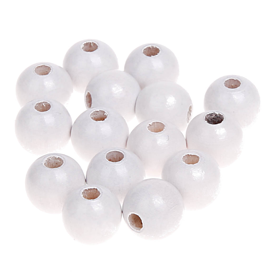 Holzperlen 10mm • 50 Stück weiß -4 auf Lager