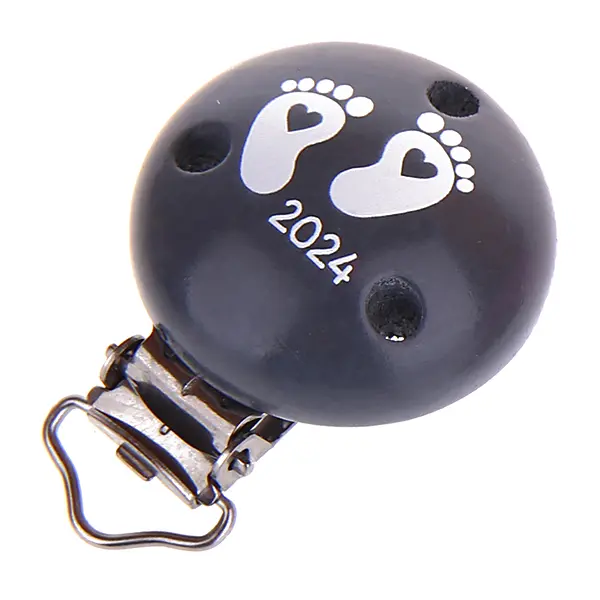 Pacifier clip baby feet 2024 gray 7 in stock 