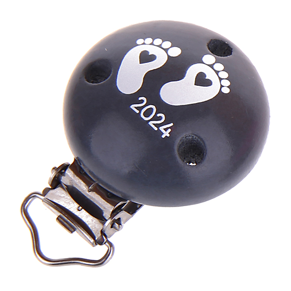 Pacifier clip baby feet 2024 gray 7 in stock 
