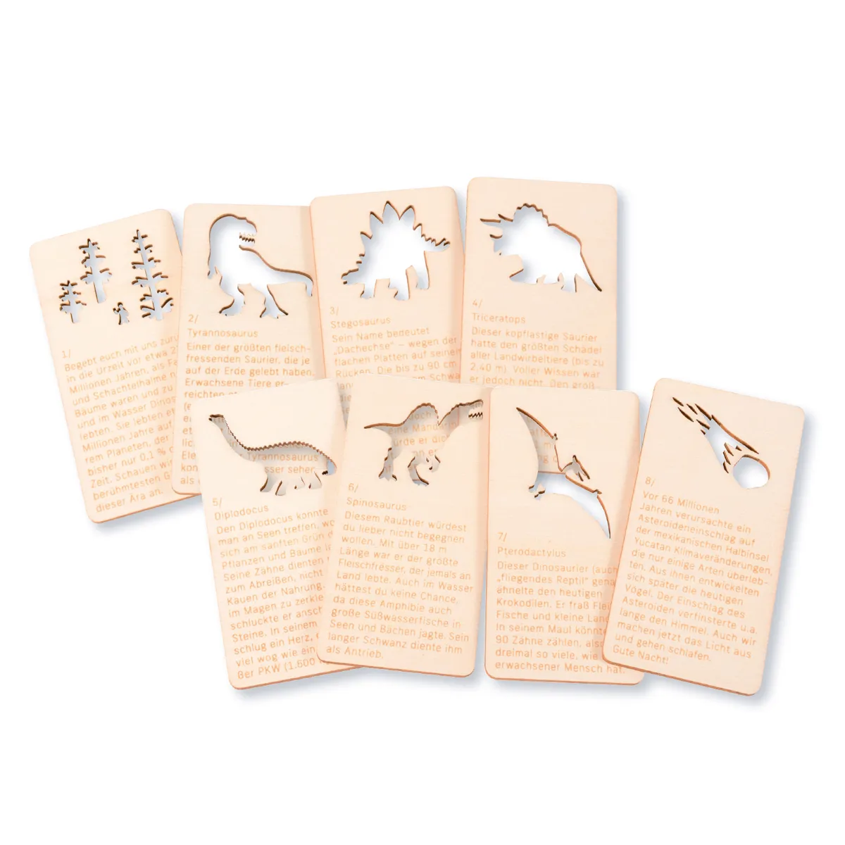 Holzkarten, Dino-Teile, Dinosaurier, Puzzlekarten, Lernkarten, Holzplättchen, Dinostickers, Dinosaurier, Schnitzkarten, Bildkarten