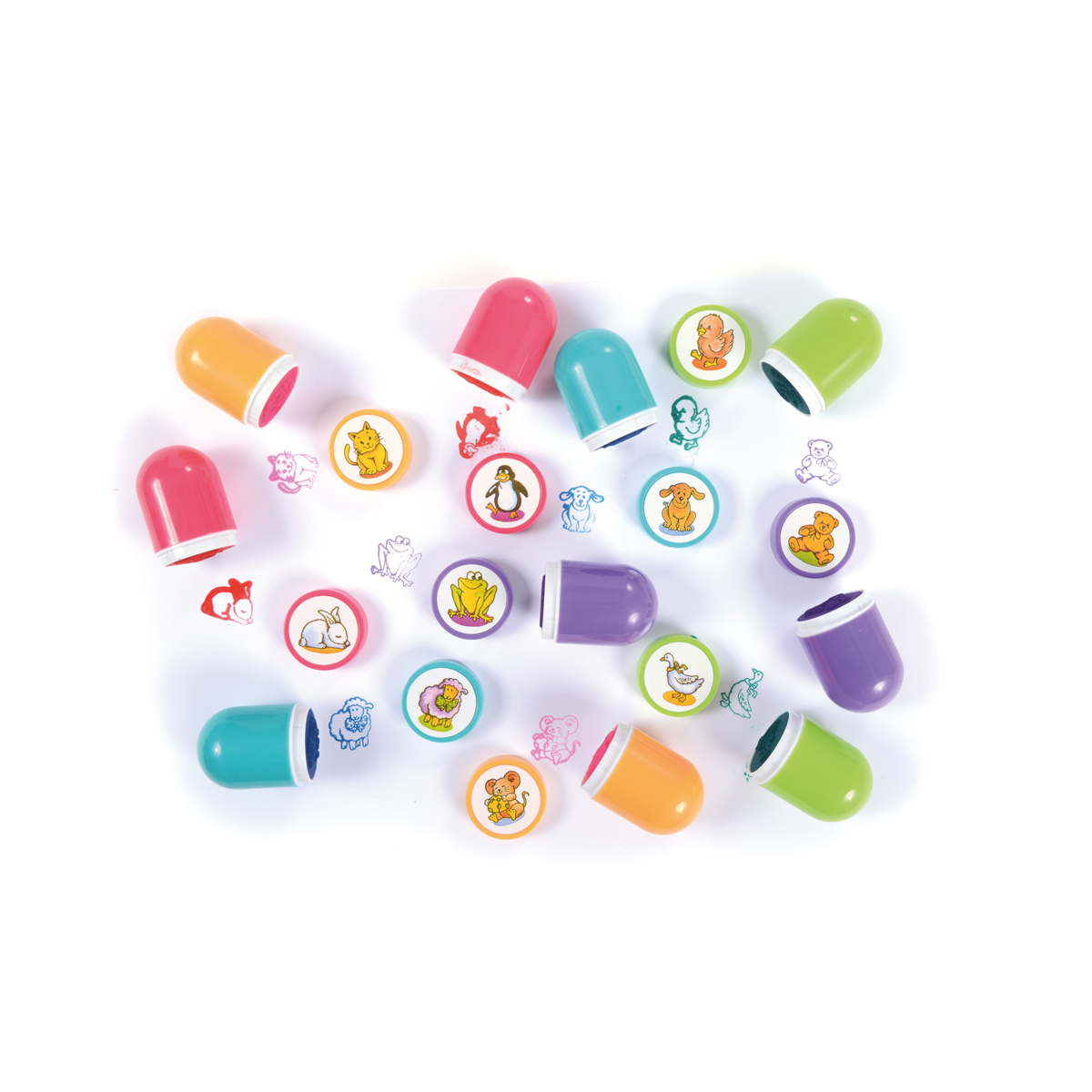 Kinderstempel, Stempelset, Flip-Stamp, Farbstempel, Tiermotive