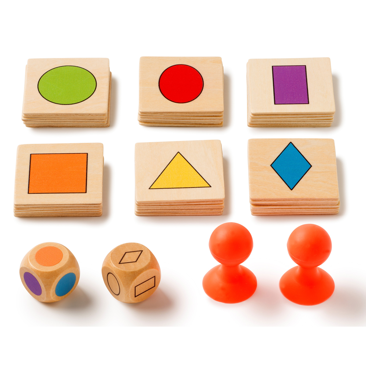 Formblöcke, Farbblöcke, Geometrische Formen, Würfel mit Formen, Holspielsteine, geometrische Formen, Holzbausteine, farbige Formen, sortierspiel, würfel/würfelkanten
