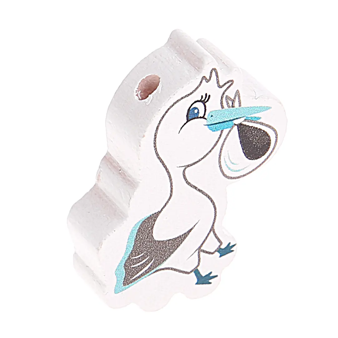 Stork motif bead light blue 40 in stock 
