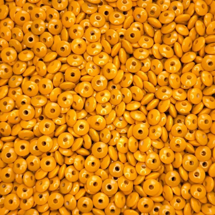 Linsen-Perlen Holzlinsen 10mm • 50 Stück maisgelb 0 auf Lager