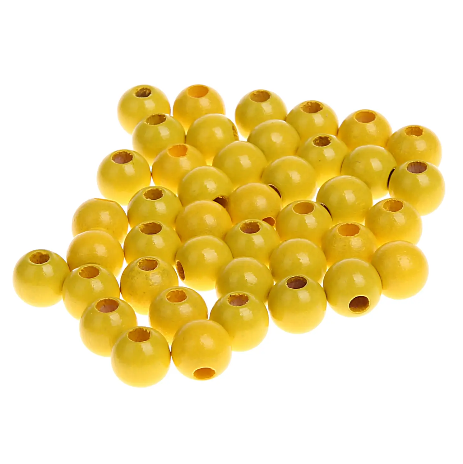 Holzperlen 8mm • 50 Stück gelb 100 auf Lager