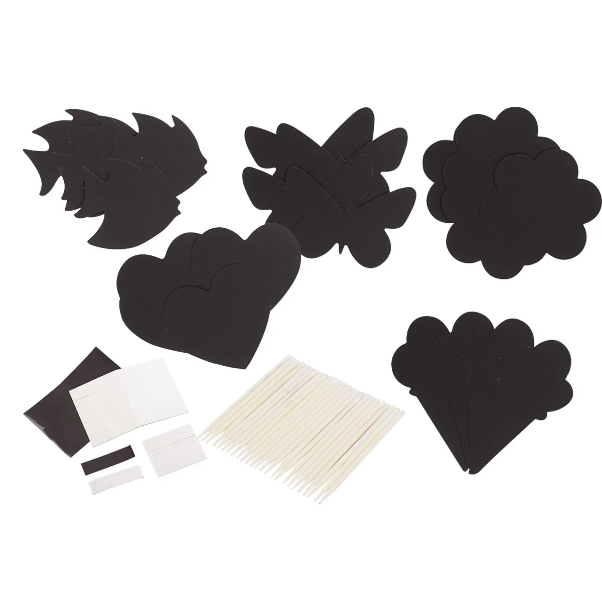 Schwarz, Herzform, Wolkenform, Deckel-Teile, Tragment Zubehör, Schilder-Clips, Schilder-Karten, Schwarz, Herz-Form, Stäbchen-Set
