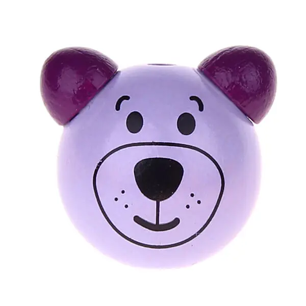 3D bear II motif bead lilac 495 in stock 