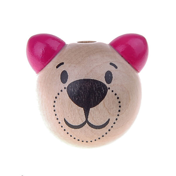 3D bear motif bead dark pink 746 in stock 