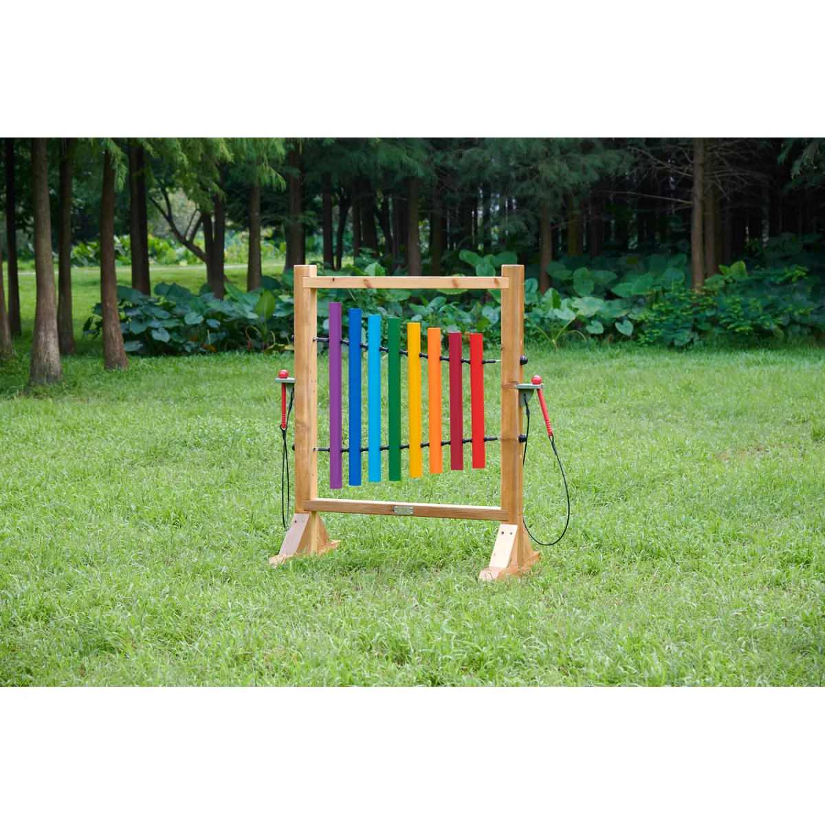 Holzrahmen, Xylophon, Regenbogenfarben, Spielzeug Xylophon, Outdoor Spielgerät, Schlagholz-Xylophon, Xylophon, Holzspielzeug, Regenbogenfarben, Outdoor-Spielgerät