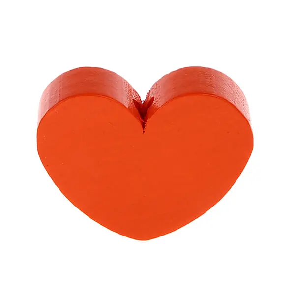 Motif bead shaped bead heart large orange 1975 in stock 