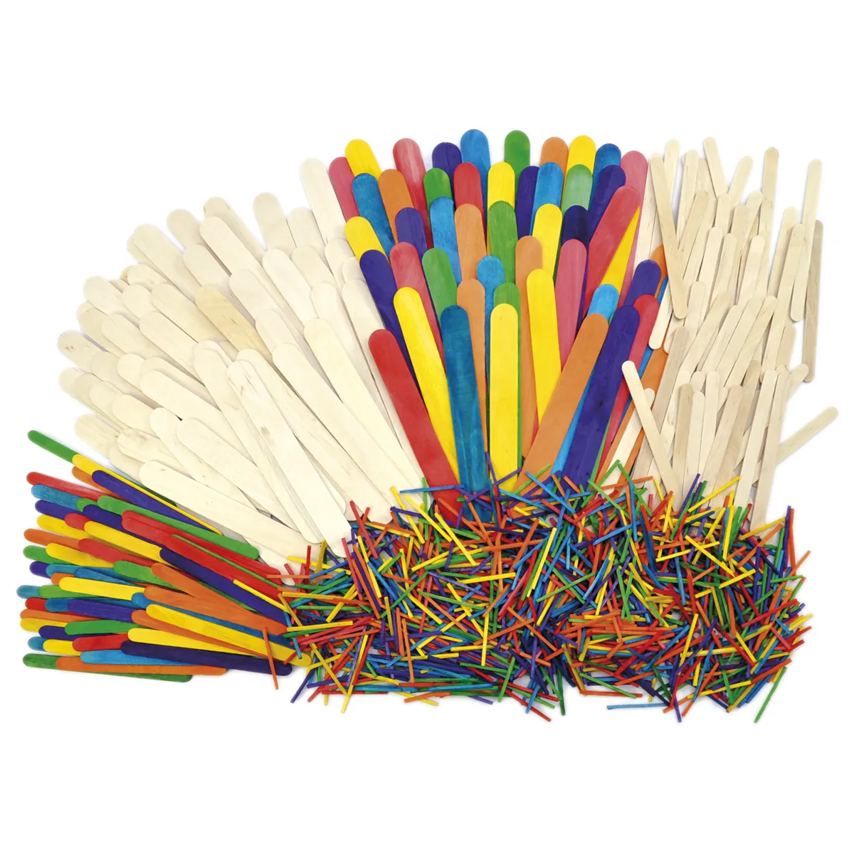 Holzstäbchen, Bunte Holzstäbchen, Farbstäbchen, Schaschlikstäbchen?, Kunststofffreie Sticks, Holzstäbchen, Bunt, Wachsstäbchen, Stäbchenmix, Bastelmaterial