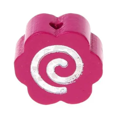 Motivperle Glitzerblümchen Spirale dunkelpink 483 auf Lager