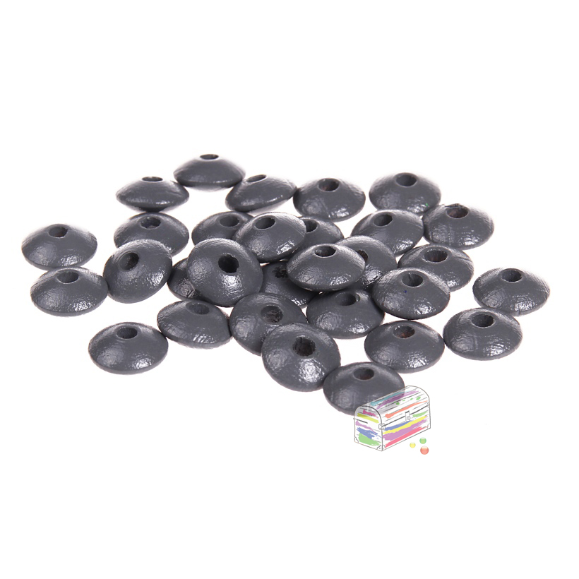 Wooden lenses 10mm - 50 pieces gray 228 in stock 