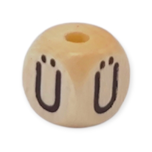 Letter beads letter cube wood embossed 10mm Ü 245 in stock 