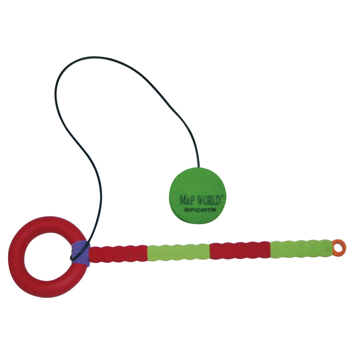 kreativspielzeug, mustermann_anhänger, neonfarben, ringstange, ballpendel, ring, Spielzeug, Zugleine, Kordelspielzeug, grüner Ball