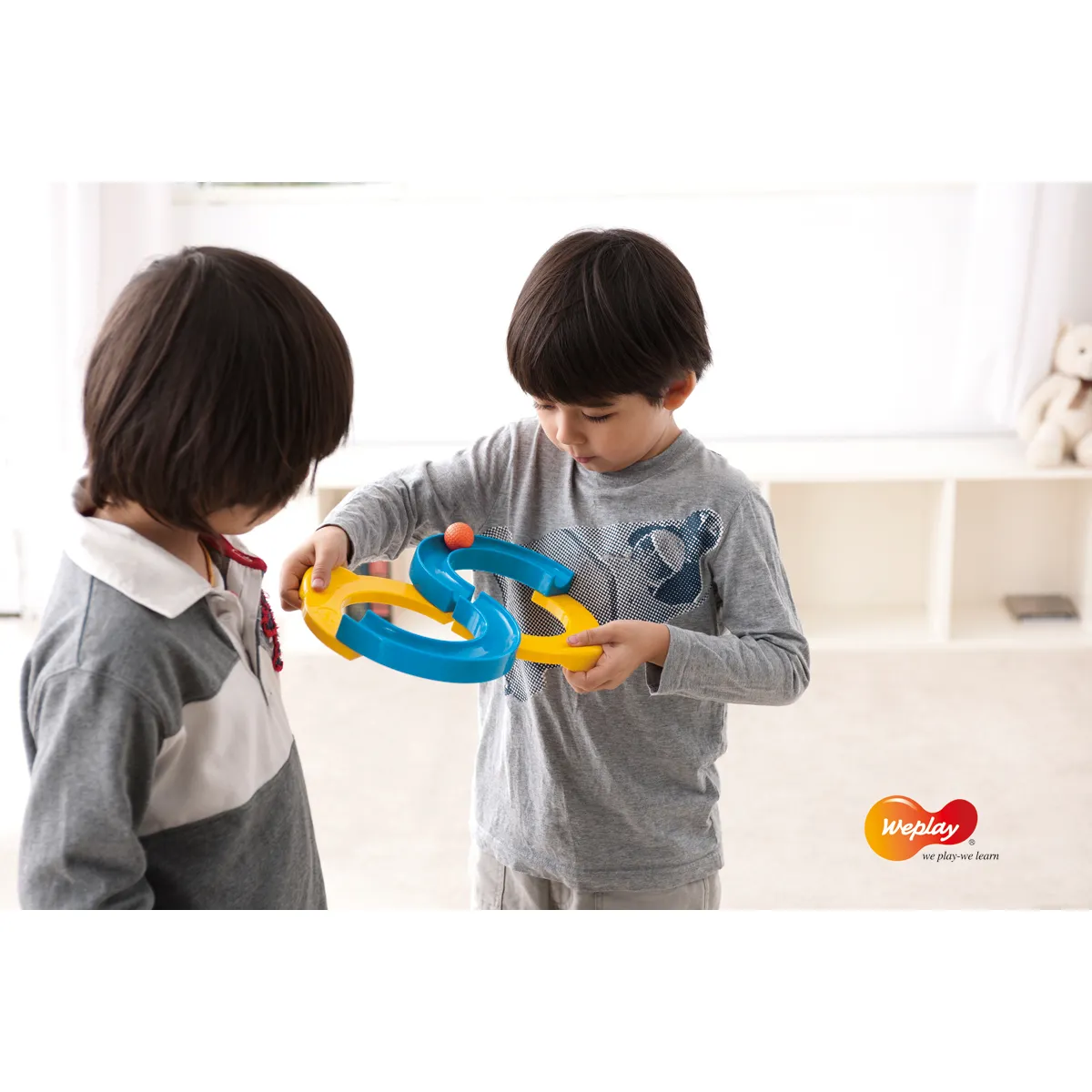 Spielset, Kinder-Spiel, Ringe, Interaktive Spielzeug, sanfte Farben, kinder, spielzeug, ring, spiel, blau-gelb