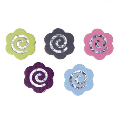 Motif bead glitter flower spiral safety hole