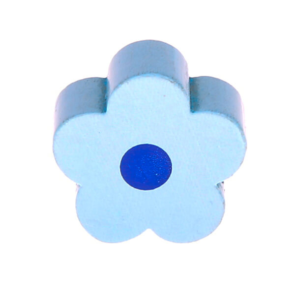 Motivperle/Holzperle Blume babyblau 1596 auf Lager