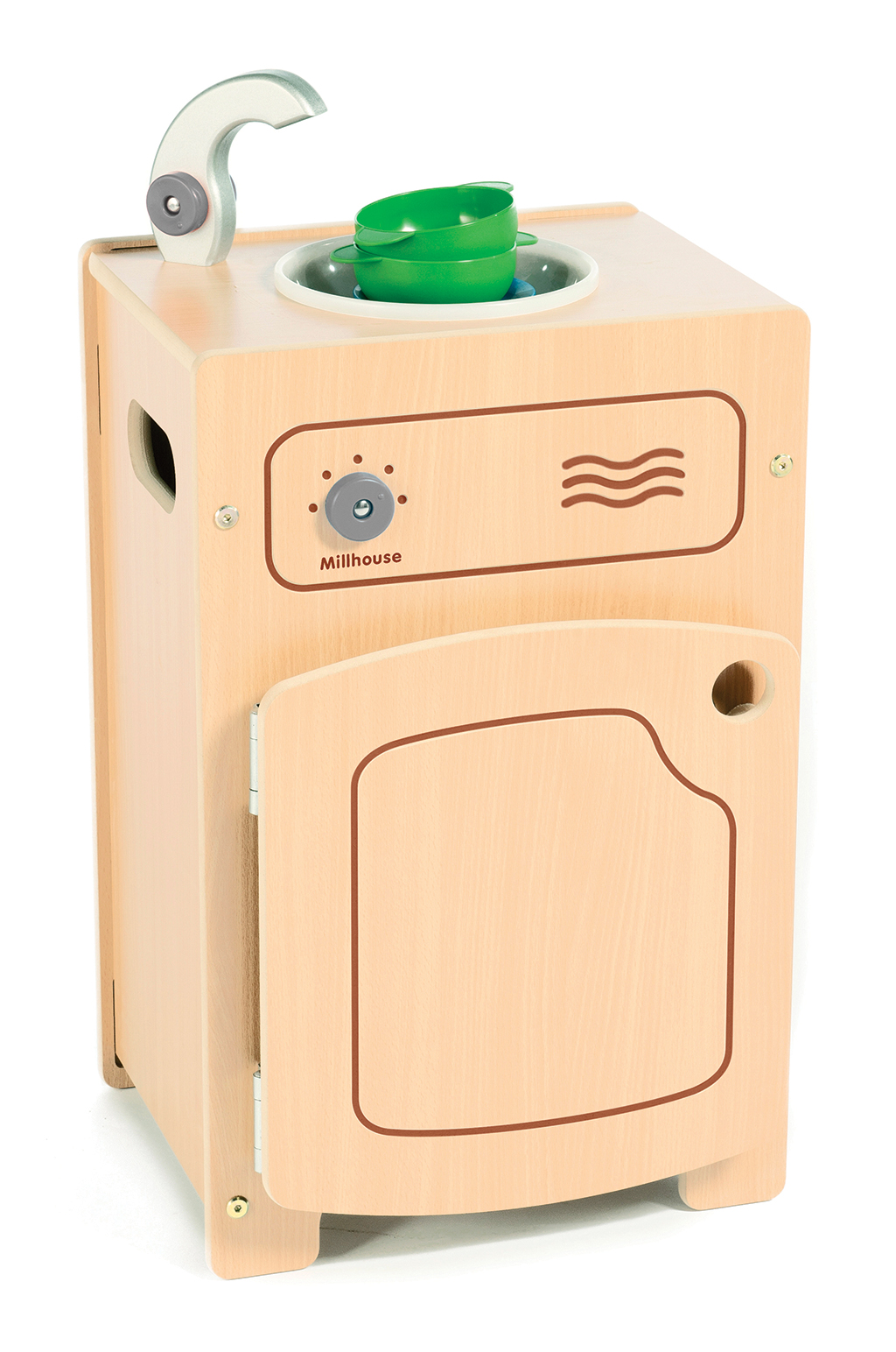 Holzspielzeug, Küchenofen, Miniaturofen, Holzbackofen, Küche, Holzspielzeug, Küchenspiel, Kinderküche, Ofen, Griff/Knopf