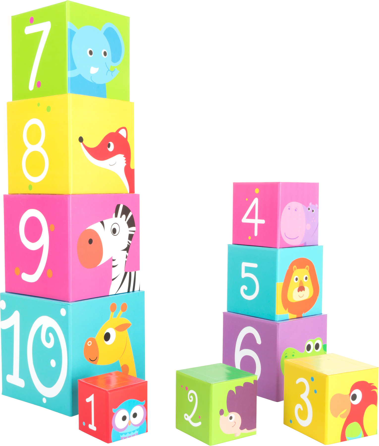 Sicheres Kinderspielzeug aus Holz: Stapelwürfel mit Wildtieren Sicheres Kinderspielzeug aus Holz: Stapelwürfel mit Wildtieren