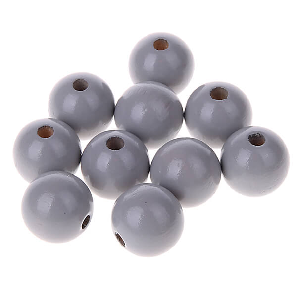 Wooden beads 15mm - 10 pieces light gray 283 in stock 