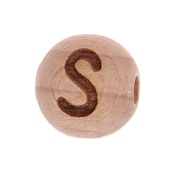 Letter beads 12mm with laser engraving - drilled horizontally S 176 in stock 