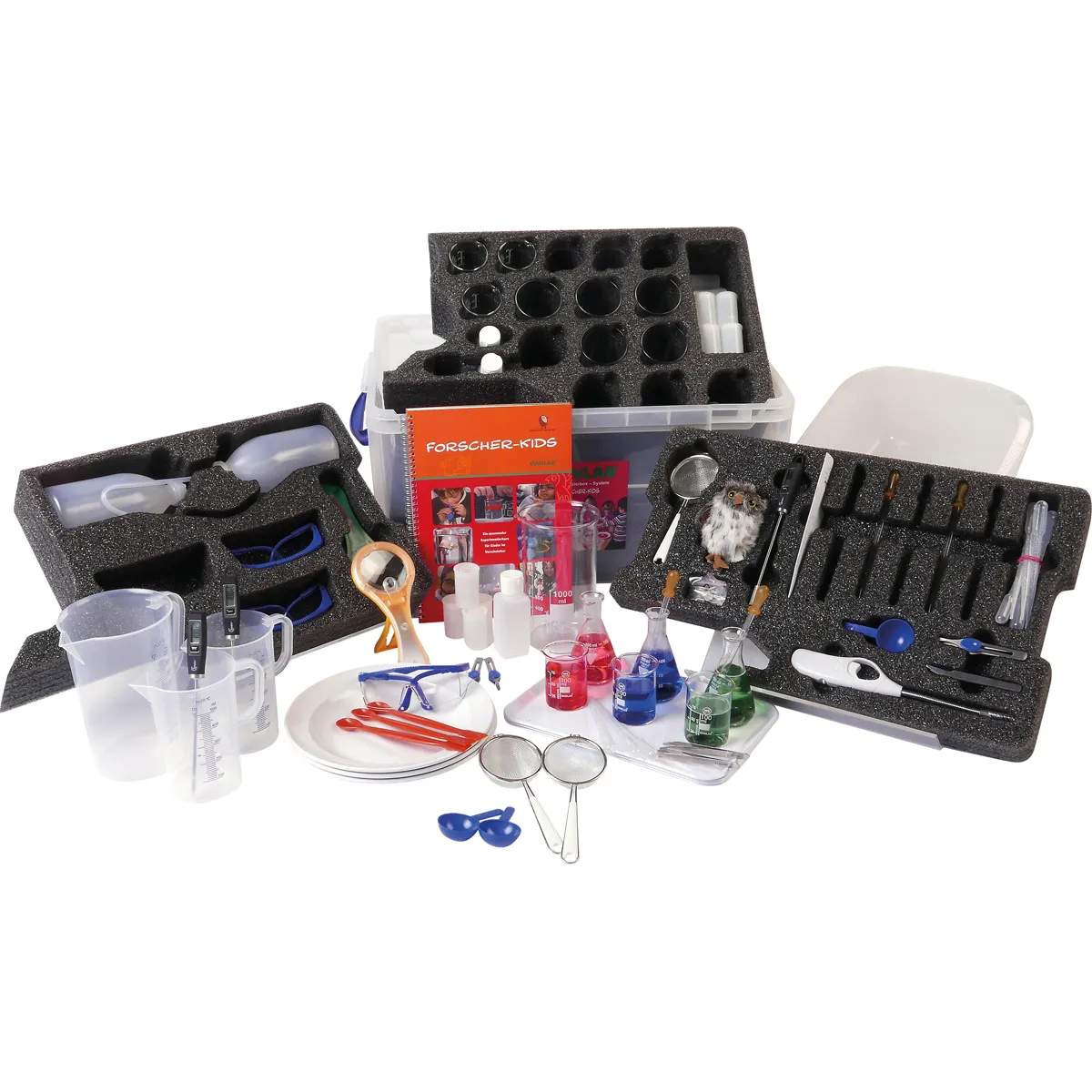 Laborwerkzeug, Chemie-Set, Experimentier-Set, Sicherheitssperre, Kit-Koffer, Chemie-Set, Wissenschafts-Set, Laborwerkzeuge, Becherset, Schutzbrille