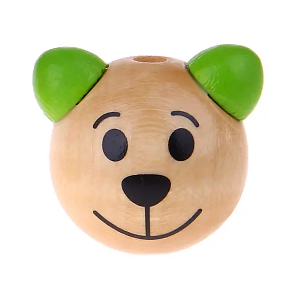 3D bear III motif bead natural yellow-green 661 in stock 