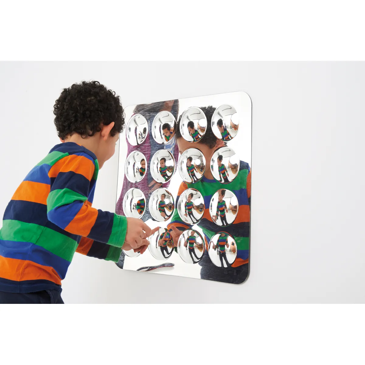 Spiegel, Kinderfreundlich, Montagespiegel, Spielzeug, Magnetische Kugeln, Spiegelplatte, Magnetboard, Kinderzimmer, Spiegelende Oberfläche, Farbstreifen