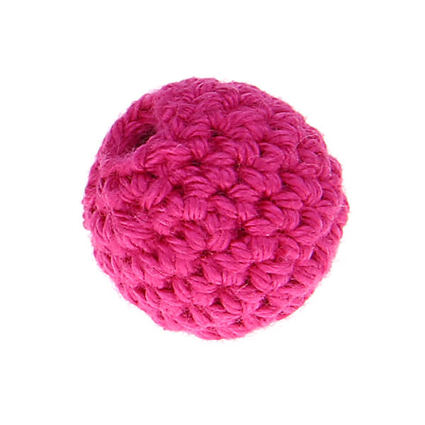 Häkelperle 20mm dunkelpink 40 auf Lager