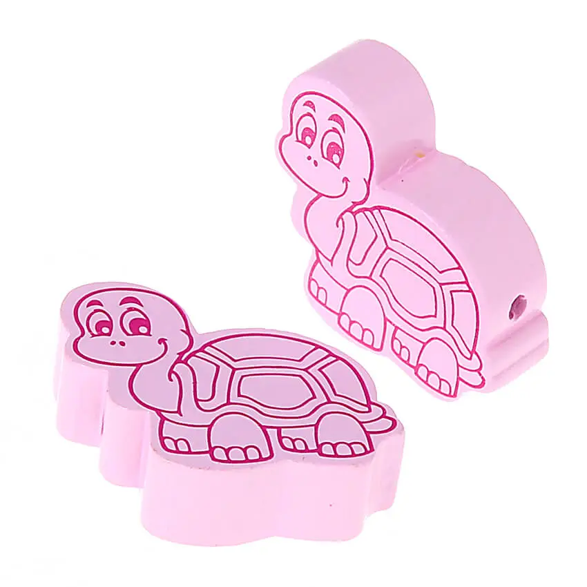 Turtle motif bead - 10 pieces pink 6 in stock 