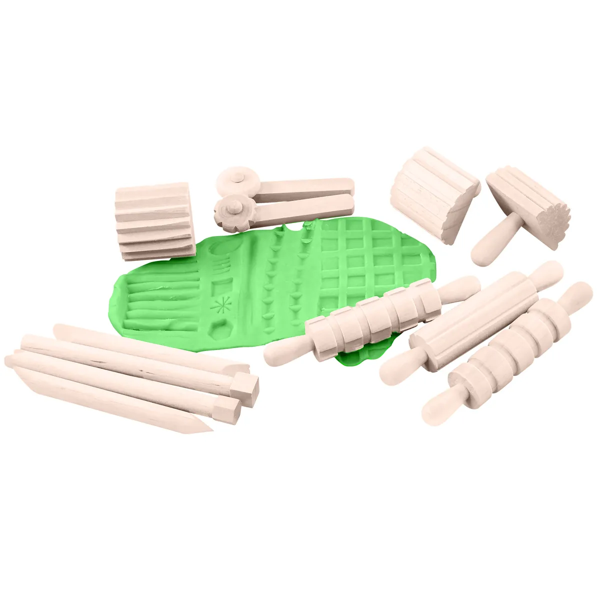 knete, knetwerkzeug, holzspielzeug, kunststoffknete, grünes shape-foam, Knete, Modellierwerkzeug, Gießform, Grün, Knetwerkzeugsets