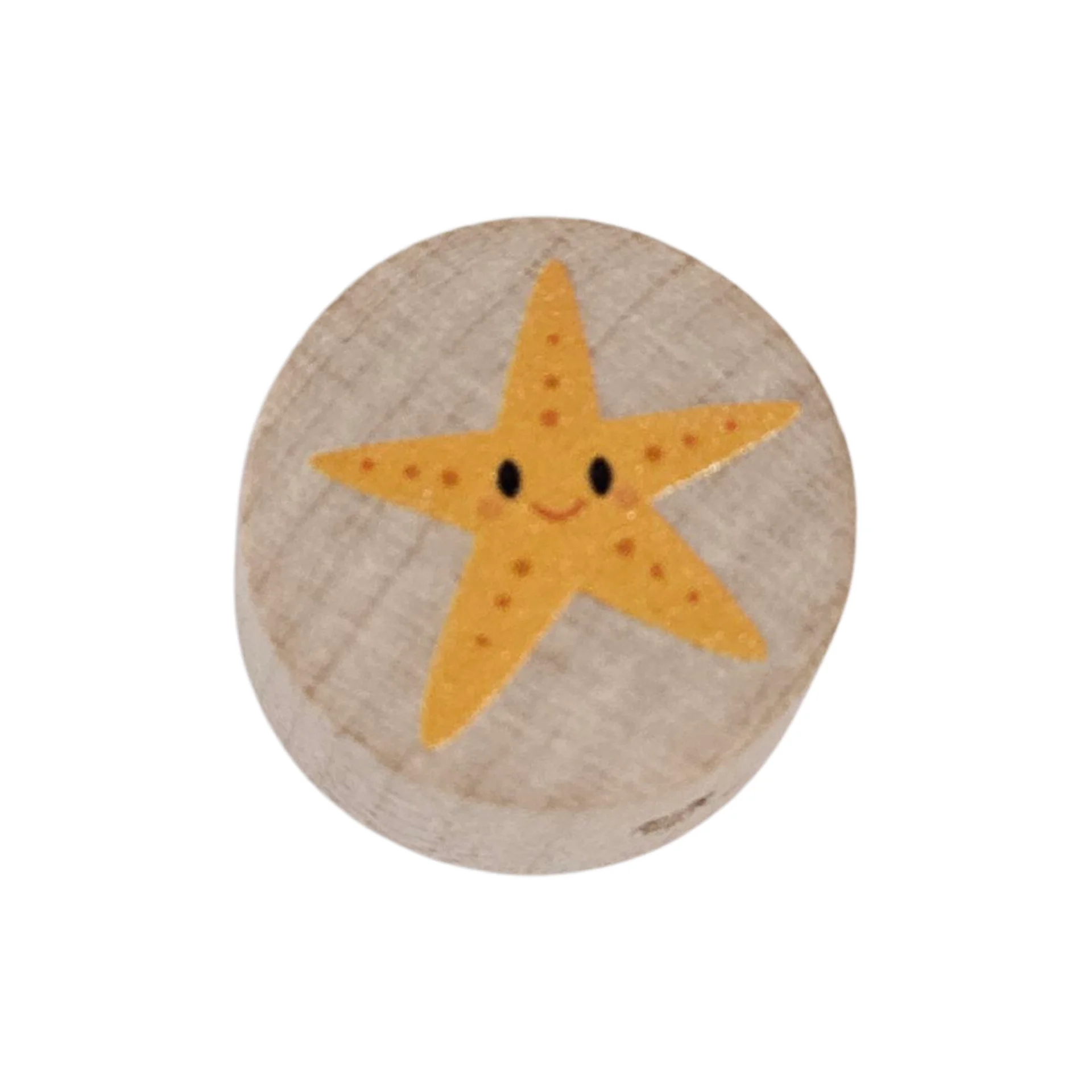 Holzperle "Seestern" Scheibe raw 44 in stock 