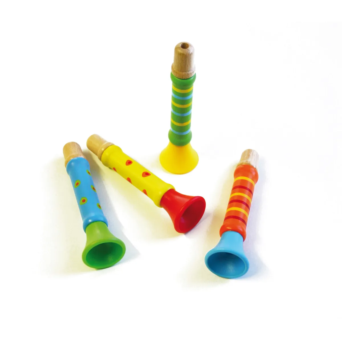 Wohngabel, Kellnerknöppel, Kunststoffhütchen, bunte Röhre, Holzspindel, spielzeug, rensers, kinder, blasen, flötenform