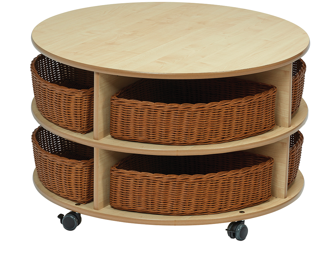 rattan, eckwertisch, aufbewahrung, rollen, körbe, rattan, Aufbewahrungskorb, Korbkomponenten, Runde Tischplatte, Rollbare Aufbewahrung, Rattan, Schrank, Körbe, runder Tisch, rollen