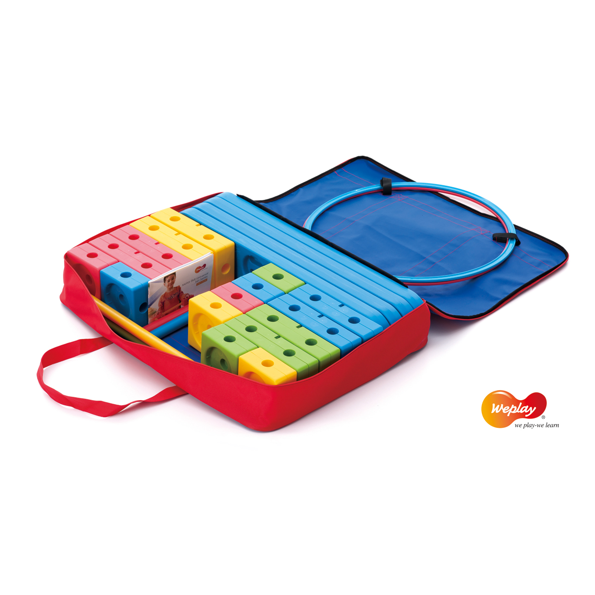 bunte bausteine, kaste mit bauklötzen, lernspielzeug, koffer/tragetasche, farbige blokke